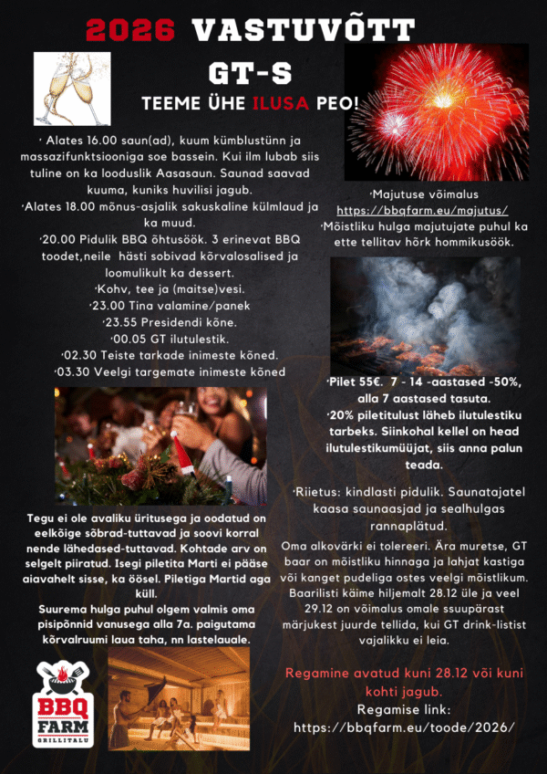 2026 pidulik vastuvõtt